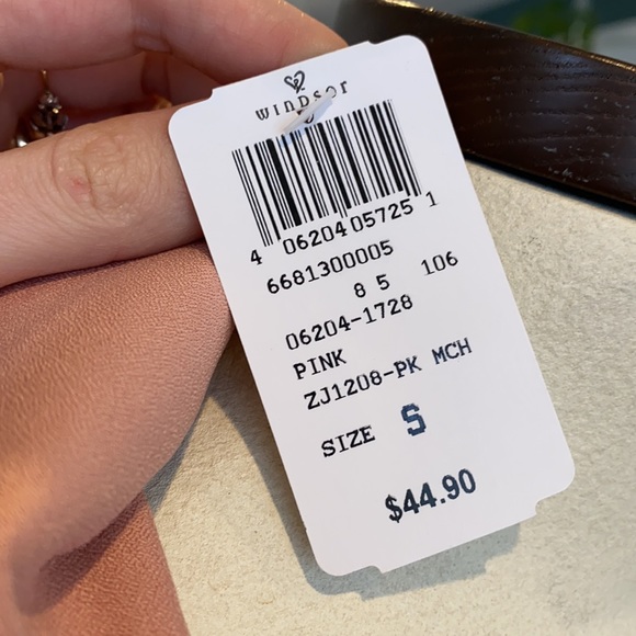 Pink airy trench with pockets and tie - Picture 5 of 5